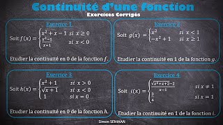 4 Exercices Continuité dune fonction en un point corrigés [upl. by Enahsal]