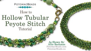 Hollow or Tubular Peyote Stitch  DIY Jewelry Making Tutorial by PotomacBeads [upl. by Austina484]