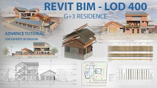 Revit BIM Villa Design Project  Architecture amp Structure  400 LOD [upl. by Anuahsat]