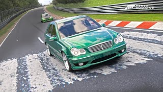 Mercedes C32 AMG Race  The Sleeper Benz on the nurburgring nordschleife [upl. by Noelyn609]