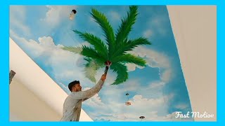 ceiling painting ideassky ceiling designcloud sky ceiling paintingsky roof design3d ceiling des [upl. by Ahsatam736]