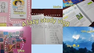 A lazy 🦥 study vlog✨☁️10th grader✨a day in my life 🎀🐣 realistic Lil productive studyvlog [upl. by Oliva964]