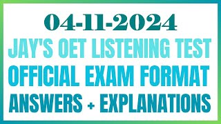 OET LISTENING TEST 04112024 oet oetexam oetnursing oetlisteningtest [upl. by Luebke547]