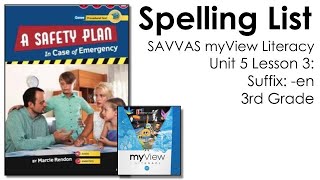 SAVVAS MyView Literacy Unit 5 Lesson 3 Spelling  3rd Grade [upl. by Latona210]