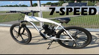 UPDATE walkaround and RIDE quotWhite Raptorquot 7speed BBR Tuning GT2A 6680cc motorized bicycle🚲 [upl. by Weinshienk]