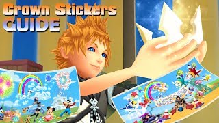 Guide to the Crown Stickers and their Locations  KINGDOM HEARTS Birth by Sleep FINAL MIX [upl. by Lurie]