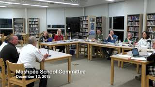 Mashpee School Committee 12 12 18 [upl. by Joo]