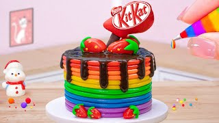 Miniature Rainbow Kitkat Cake With Chocolate🍫Best Mini Rainbow KitKat Cake Dessert Ideas [upl. by Airam503]