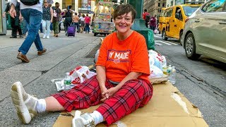 Disabled Homeless Woman Sleeps on the Streets of New York City [upl. by Ahsienod]