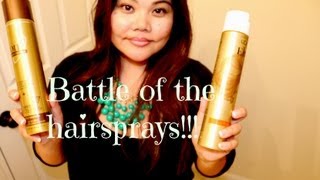 Battle of the Hairsprays Loreal Elnett Satin vs Ion Smooth Solution  mydatatips [upl. by Petit]