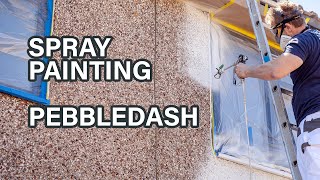 Spray Painting Pebbledash House Exterior [upl. by Alessandra494]