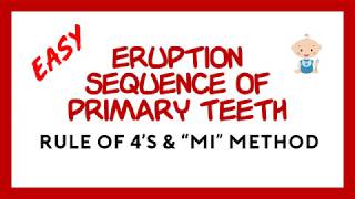 Tooth Eruption Sequence for Primary Teeth [upl. by Halima]