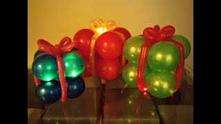 Regalo de navidad con globos iluminado  Ideas para navidad  Luminous gift box balloon decoration [upl. by Floss]