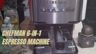 Review Chefman 6in1 Espresso Machine with Steamer OneTouch Single or Double Shot Espresso Maker [upl. by Carce]