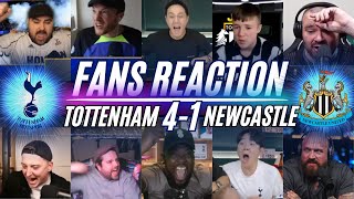 PREMIER LEAGUE FANS REACTION TO TOTTENHAM 41 NEWCASTLE  RICHARLISON SCORES [upl. by Arytahs970]