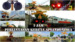 1 JAM Kompilasi Perlintasan Kereta Api Indonesia Railroad Crossing Indonesian 2021 [upl. by Wilhide]