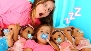 Ruby helps Babies Kids Pretend Play with Baby Dolls and morning routine video [upl. by Walburga]