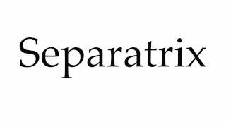 How to Pronounce Separatrix [upl. by Ginnifer359]