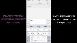 Cara menonaktifkan Auto text  Prediksi text di HP Vivo  V5 Lite [upl. by Atilrep954]