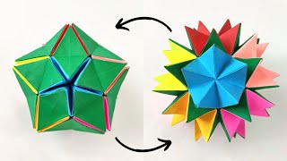 Origami CACTUS kusudama  How to make a paper kusudama [upl. by Danais]