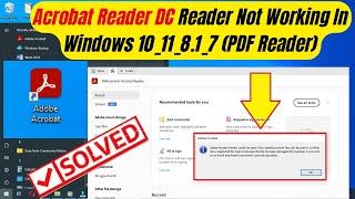 How to Fix Acrobat Reader DC Reader Not Working In Windows 1011817 PDF Reader [upl. by Levey]