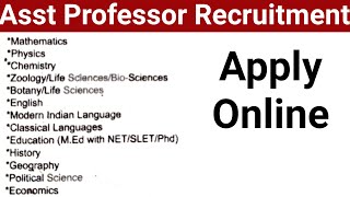 Asst Professor Vacancy 2024 I Apply Online [upl. by Alameda]