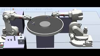 Robotstudio Assembly parts with Rotary Conveyor [upl. by Siramad]