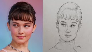 How to Draw a Portrait with the Loomis Method Cailee Spaeny [upl. by Olly]