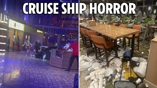 Battered cruise ship smashed by swell that sent ‘screaming’ passengers amp grand piano flying [upl. by Perlie554]