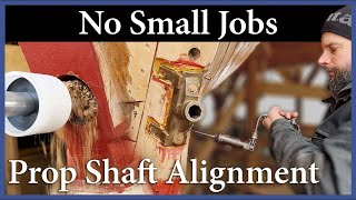 No Small Jobs Propeller Shaft Alignment  Episode 249  Acorn to Arabella Journey of a Wooden Boat [upl. by Yahc]