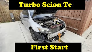 Installing eBay turbo on a Scion TC Part 2 Intercooler piping belts and first start [upl. by Swain]