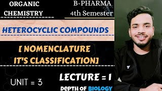 heterocyclic compounds nomenclature and classification  heterocyclic compounds unit 3 sgsir [upl. by Akerue]