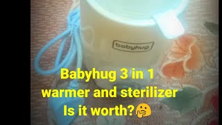 How to sterilize baby feeding bottles in Babyhug 3in1 bottle warmer cum sterilizer Demo amp Review [upl. by Oinotnaesoj]