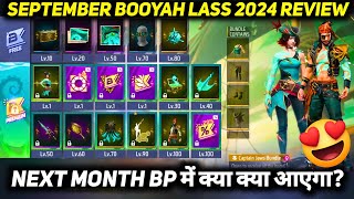 NEXT SEPTEMBER MONTH BOOYAH PASS 2024 FREE FIRE NEW ELITE PASS SEASON 21 FULL REVIEW BUNDLE FF EMOTE [upl. by Meier]