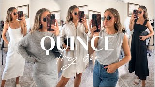 QUINCE TRY ON HAUL  Spring Essentials [upl. by Swanhilda]