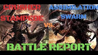 TYRANIDS BATTLE REPORT Crusher Stampede Vs Assimilation Swarm [upl. by Soloma]