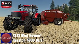 Hesston 4900 Baler by 4D Modding  Farming Simulator 19 Mod Review [upl. by Maxa261]