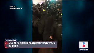 Más de 500 detenidos durante protestas en Rusia  Noticias con Ciro Gómez Leyva [upl. by Aiuqcaj600]