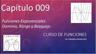 Funciones exponenciales dominio rango y bosquejo Curso de Funciones Cap 009 [upl. by Ammeg]