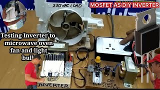 MOSFET TRANSISTOR AS DIY INVERTER 12V DC TO 220AC [upl. by Doughman]