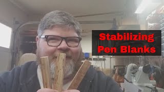 Stabilizing wood blanks for pen turning  collaboration with RJBWoodturner [upl. by Xxam]