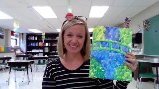 2nd Grade  Monet Water Lilies in watercolor [upl. by Tallie]