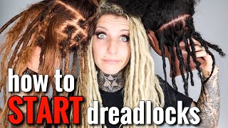 6 different ways to START dreadlocks with demonstrations🙌🏼 [upl. by Esmerolda627]