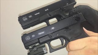 Dual Wield Full Auto Airsoft Glocks G18c G23 [upl. by Okramed827]