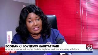 EcobankJoyNews Habitat Fair Aramex assures patrons of holistic logistics and warehousing solutions [upl. by Annawal137]