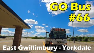 4K GO Bus Route 66 Ride from East Gwillimbury GO to Yorkdale Bus Terminal Duration 1h 5min [upl. by Eppilihp]