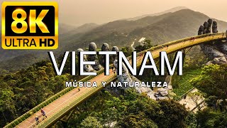 VOLANDO SOBRE VIETNAM 8K  Película de relajación con música relajante  VÍDEO 8K ULTRA HD [upl. by Garret]