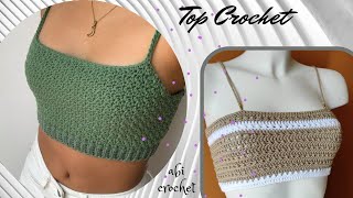 TOP CROCHET Paso a Paso HALTER TOPfacil [upl. by Esiuqram]