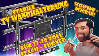 Perlegear TV Wandhalterung für Fernseher 37  70 Zoll und 60kg Versteckte Kabel Montage und Test [upl. by Noll7]