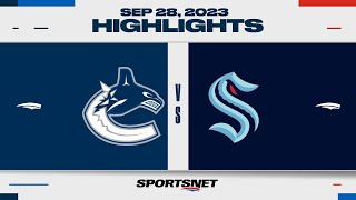 NHL PreSeason Highlights  Canucks vs Kraken  September 28 2023 [upl. by Malinda]